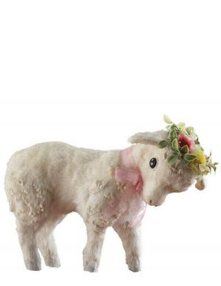 Victorian Trading Co Standing Springtime Lamb W/ Floral Headband