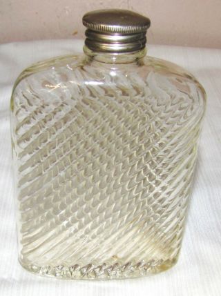 Vintage - - Universal - - Clear Glass - - Hip Flask