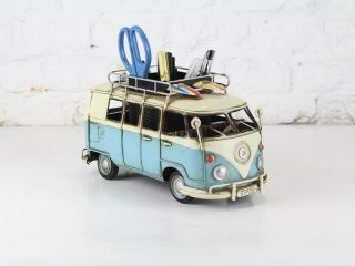 1966 Model Kombi Camper Van In Blue With Surfboards Vw Volkswagen Bus