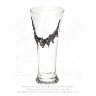 Alchemy Gothic Pewter Villa Deodati Continental Pilsner Bat Half Pint Beer Glass 3