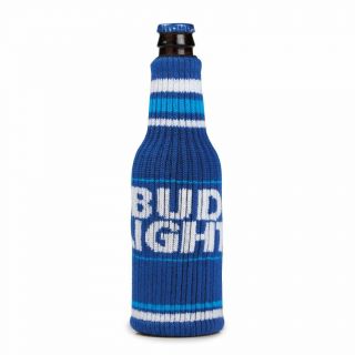 Bud Light Bottle Sweater (1) Blue Multisize Coozie Beer Koozie