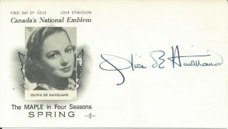 Olivia Dehavilland Vintage Signed Canada Canadian First Day Cover