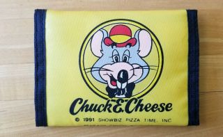 Vintage Chuck E Cheese Showtime Pizza 1991 Nylon With Velcro Cartoon