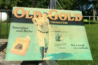 RARE 1930 ' s BABE RUTH OLD GOLD CIGARETTES TOBACCO GENERAL STORE SIGN BASEBALL 2
