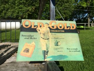 RARE 1930 ' s BABE RUTH OLD GOLD CIGARETTES TOBACCO GENERAL STORE SIGN BASEBALL 8