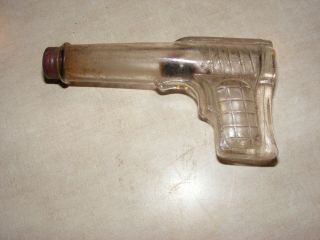 Vintage Small Clear Glass Bottle Gun Pistal
