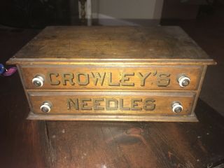 Antique Crowley’s Needles Display Box,  Country Store,  Victorian,