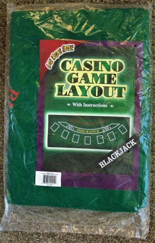 Blackjack Casino Game Layout Las Vegas Style 36 " X 72 " Printed Green Felt