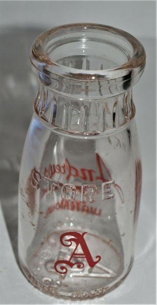 Vintage Glass Half Pint Milk Bottle,  Andrews Milk Co.  Watertown,  Mass Seal 3