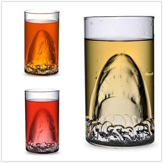 350ML Shark Durable Double Wall Whisky Wine Shot Glass Beer Cup Creative 3