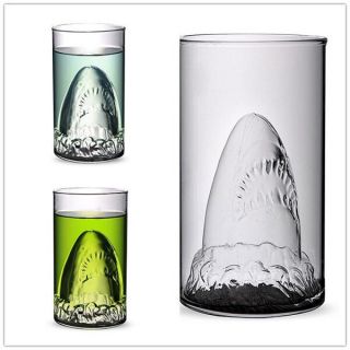 350ML Shark Durable Double Wall Whisky Wine Shot Glass Beer Cup Creative 4