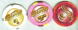 Sands Casino (atlantic City) ($1,  $2.  50,  $5) Chips (3) (su -)