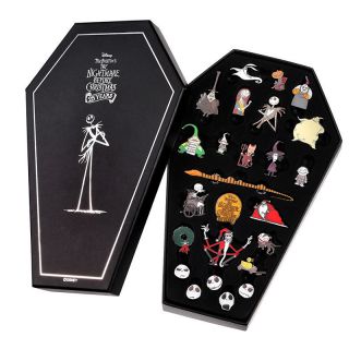 Nightmare Before Christmas 25th Anniversary Pin Set Box Disney Store Japan Pins