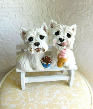 Westie Pair Summer Ice Cream Day West Highland Terrier Clay By Raquel At Thewrc