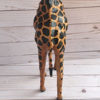 Vtg Giraffe Statue Leather Wrapped 20 