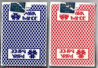 1979 Park Tahoe Hotel Casino Blue & Red Playing Cards Deck Pair Poker Lake T Nv