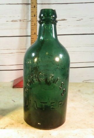 Dark Green Congress & Empire Spring Mineral Water Bottle Ny C.  1870
