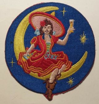 C1940s - 1950s Miller High Life Beer Lady Giving Toast Quarter Moon Jacket Patch