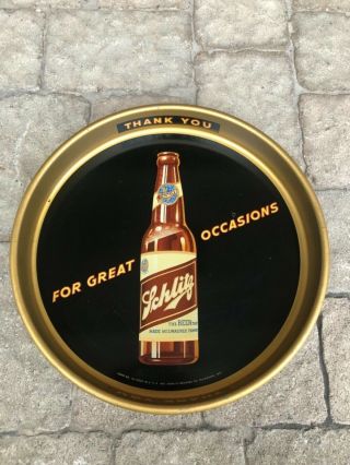 1940/50’s Schlitz Beer Tray Sign Advertising Brewing Milwaukee Wis Jos.