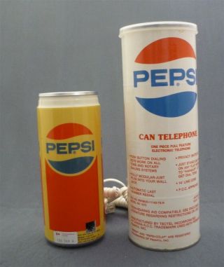 Vintage RARE 1990 ' s Pepsi Cola Can Shaped Corded Pushbutton Telephone 2