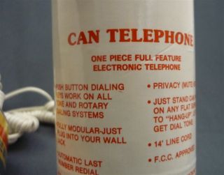 Vintage RARE 1990 ' s Pepsi Cola Can Shaped Corded Pushbutton Telephone 5