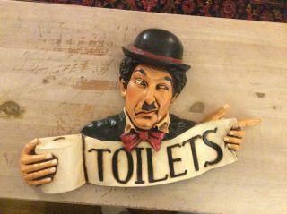 Charlie Chaplin Rare Collectable Toilet Sign The Tramp Toilets