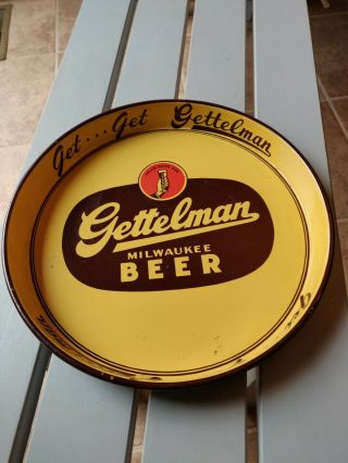 Vintage A.  Gettelman Milwaukee,  Wi Beer Tray,  Metal.  12 " Very Rare