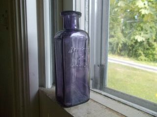 Amethyst Purple Larkin Co Buffalo 1890s Square Hand Blown Medicine Bottle