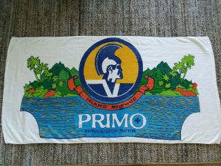 Vintage Primo Beer Hawaiian Beach Towel Wall Hanging Sign Hawaii