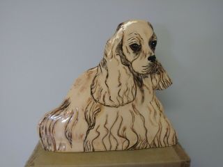 Cocker Spaniel Dogs By Nina Lyman Ceramic Dog Flower Vase Statue 14 " X12.  5 "