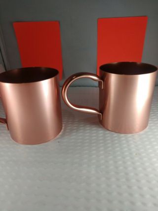 (2) Tito ' s Handmade Vodka Copper Moscow Mule Cup Mug Titos,  w/ Scuffs 5