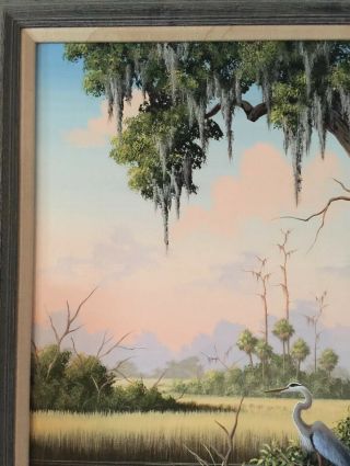 Ben Essenburg Florida Wildlife Artist Oil Painting 24x20 Dated 9 - 11 - 86 4