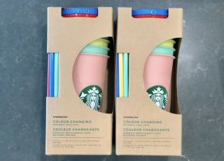 Starbucks Color Changing Cups Cold Set Rare Summer 2019 Set Of 5 Cups