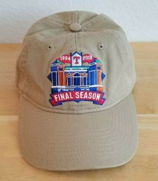 Texas Rangersl Globe Life Park Final Season Sga Cap 5 - 19 - 2019