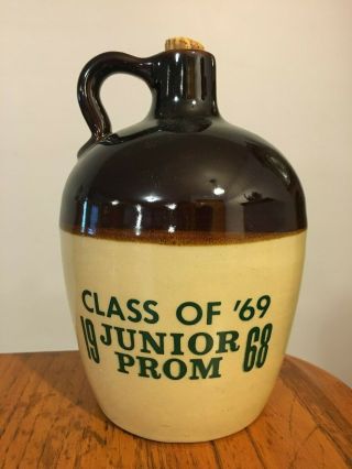 Vtg Stoneware Pottery Whiskey Jug Souvenir Marywood University Scranton Pa