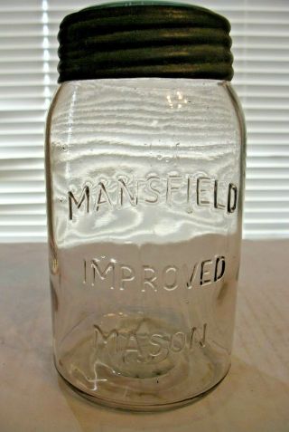 Mansfield Improved Mason Quart Size Fruit Jar