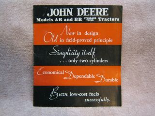 Antique 1935 John Deere Tractor Ar/br Brochure