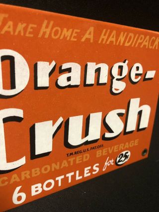 Vintage Take Home a Handipack of Orange Crush Soda Porcelain Door Push Plate 3