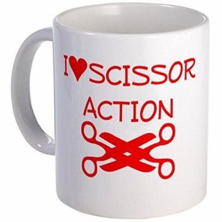 11oz Mug Gay Lesbian I Love Scissor Action Ceramic Coffee Cup