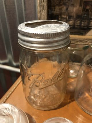 Vintage Antique Glass Jars Lids Baby Bittle Presto Ball Perfect Hormel Pepsi 3