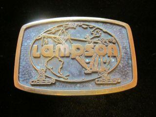 Lampson Crain Oil Belt Buckle Rare Old Gas Advertising Derrick Roughneck Drill
