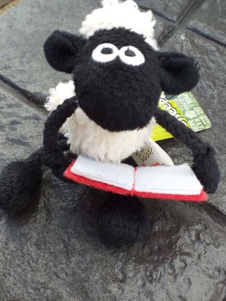 Shaun The Sheep 5 " Plush Toy Reading Books Keyring Key Chain With Tag