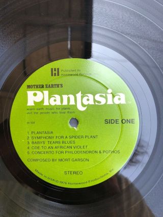 RARE PSYCH MOOG SYNTH LP - PLANTASIA BY MORT GARSON - ORIG 1976 - MOTHER EARTH VG, 3