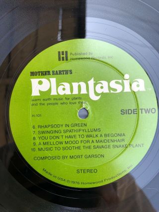 RARE PSYCH MOOG SYNTH LP - PLANTASIA BY MORT GARSON - ORIG 1976 - MOTHER EARTH VG, 5