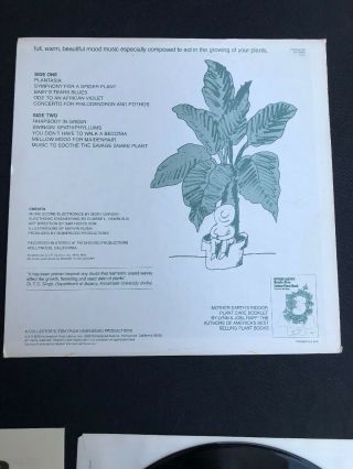 RARE PSYCH MOOG SYNTH LP - PLANTASIA BY MORT GARSON - ORIG 1976 - MOTHER EARTH VG, 7