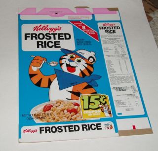 1980 Kelloggs Frosted Rice Cereal Box W/ Tony The Tiger Jr