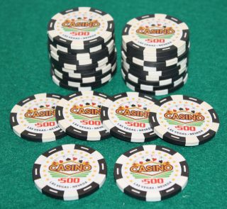 $500 Pro Vegas Casino Chips Poker Chip 11.  5 Grams (qty: 25)