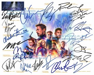 Avengers - End Game Stan Lee,  Chris Evans,  18 Cast 8x10 Signed Ltd Edition Print