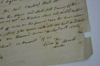 Colonial Early Statehood 1700 ' s letters Documents Morrill Surname Vermont MA 4