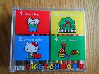Vintage Hello Kitty Sanrio Mini Sketchbook.  Sketchbook Set With Markers.